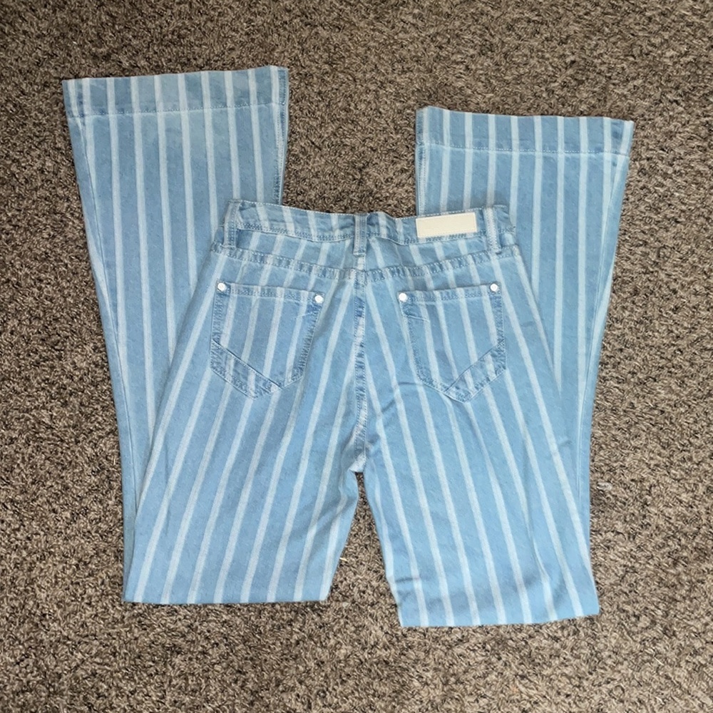 Rock and Roll Denim Striped Super Flares